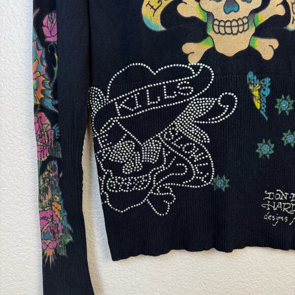 Ed Hardy • Love Kills Slowly Zip Up Cardigan - Picture 12 of 14